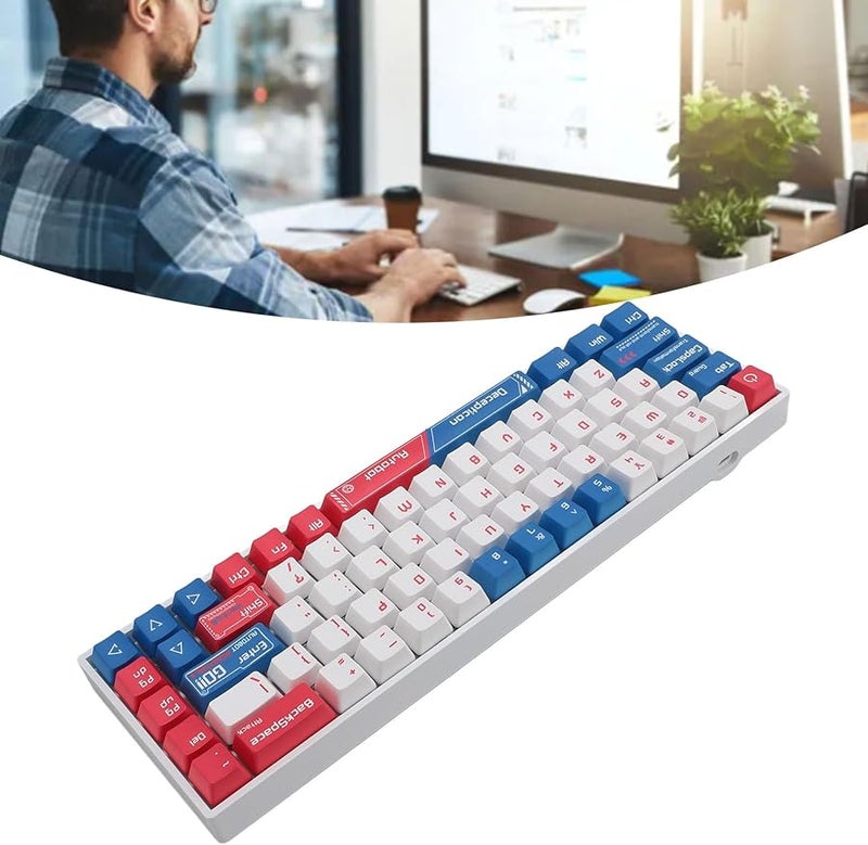 Blue Switch 68 Key 60 Percent Mechanical Keyboard RGB Backlit 3 Mode Wired Bluetooth 24G Hot Swappable 3000mAh Rechargeable Mini Gaming Keyboard - Image 5